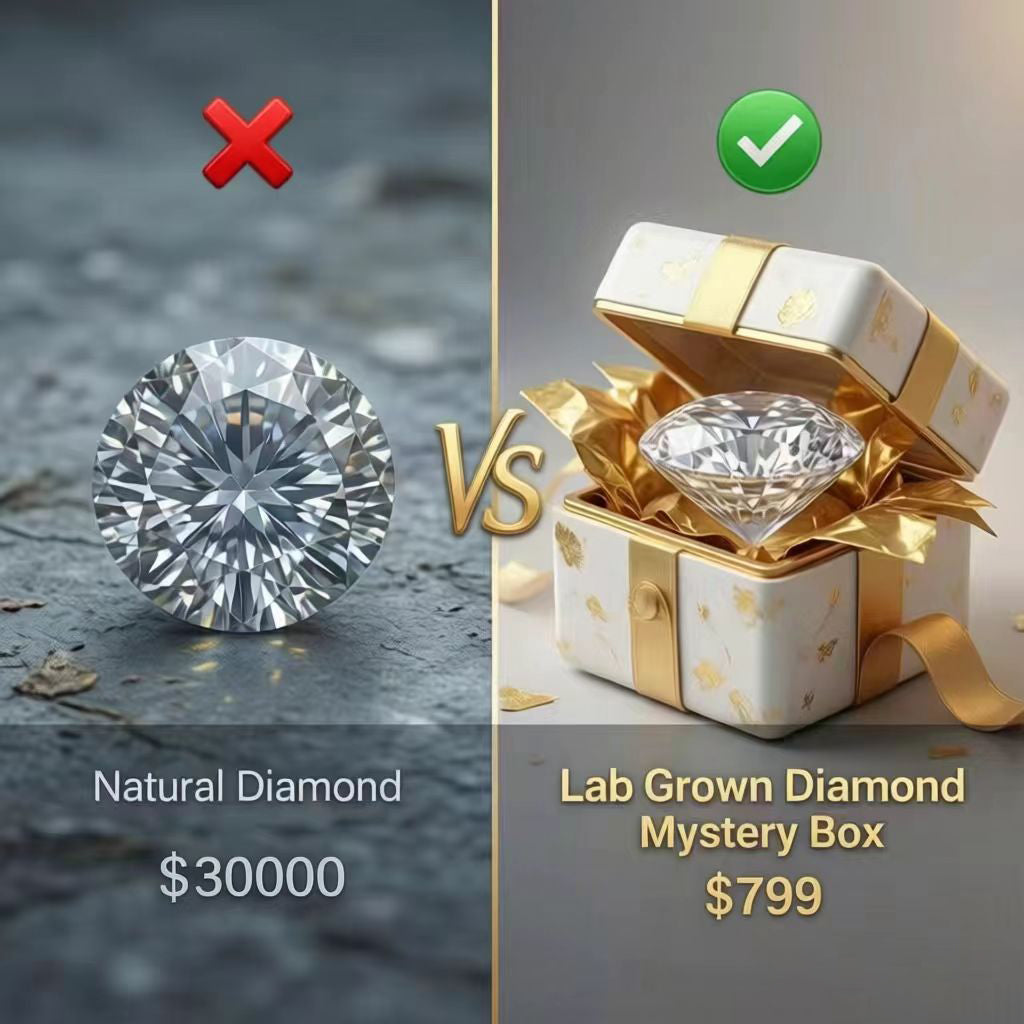 Lab Grown Diamond Mystery Box - IGI Certified 2-2.5ct - Loose Diamond Surprise Box
